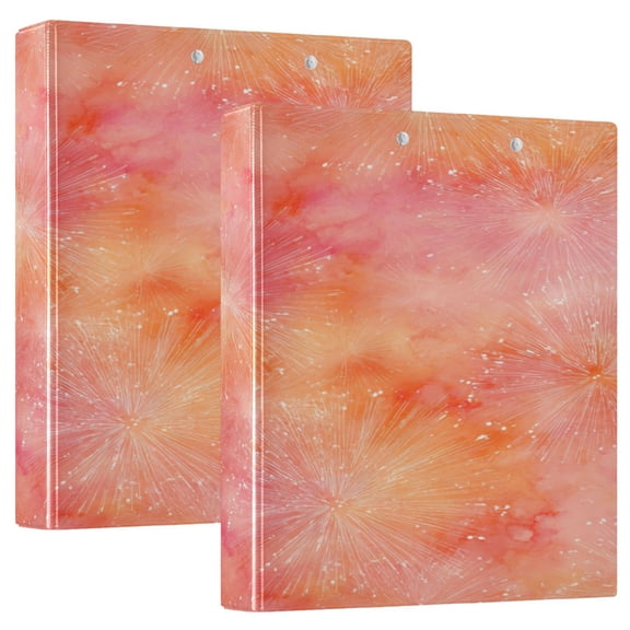 3 Ring Binder 1.5 inch Round Rings with Interior Pockets Binders Organizer Office School 1Pack Orange Tie-dye Firework