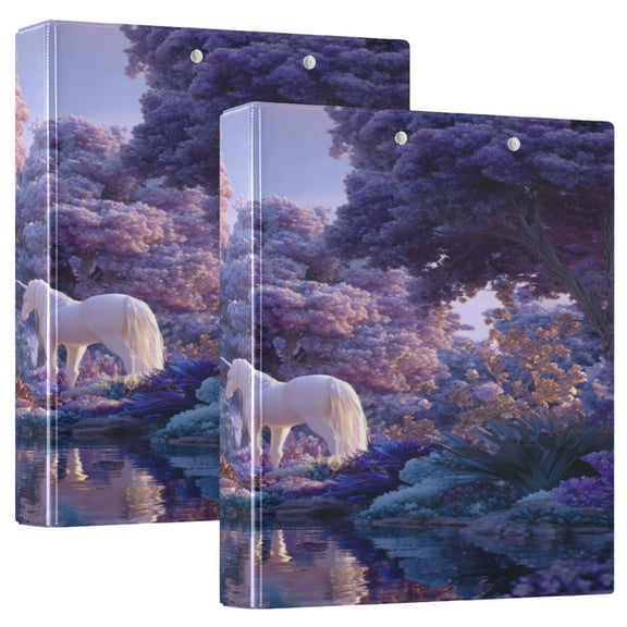 3 Ring Binder 1.5 inch Round Rings with Interior Pockets Binders Organizer Office School 1Pack Purple World