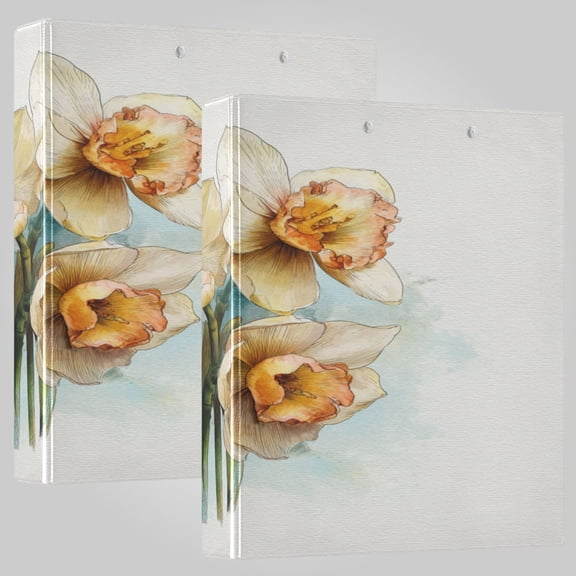 3 Ring Binder 1.5 inch Round Rings with Interior Pockets Binders Organizer Office School 1Pack Soft Bloom Trio Pattern