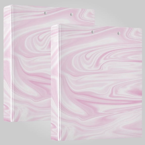 3 Ring Binder 1.5 inch Round Rings with Interior Pockets Binders Organizer Office School 1Pack Soft Blush Liquid Marble Tone