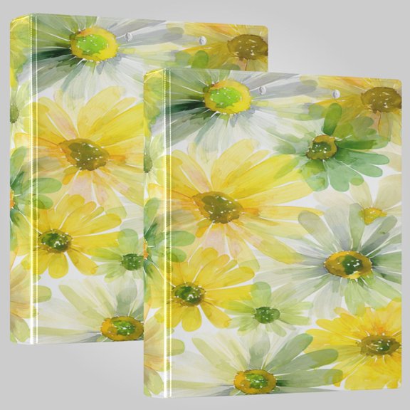3 Ring Binder 1.5 inch Round Rings with Interior Pockets Binders Organizer Office School 1Pack Spring Meadow Print