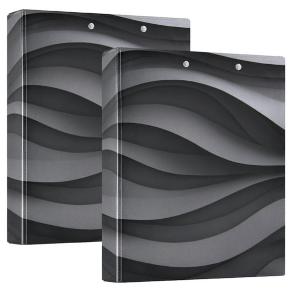 3 Ring Binder 1.5 inch Round Rings with Interior Pockets Binders Organizer Office School 1Pack Undulating Waves