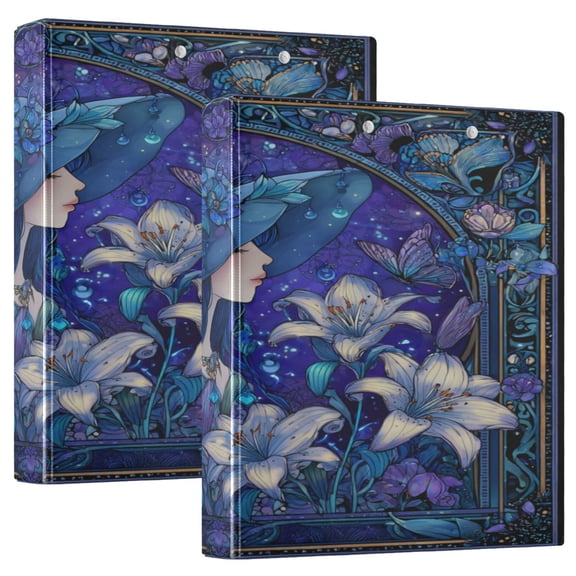 3 Ring Binder 1.5 inch Round Rings with Interior Pockets Binders Organizer Office School 1Pack Violet Princess