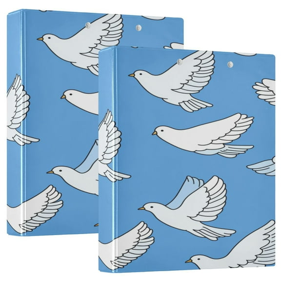 3 Ring Binder 1.5 inch Round Rings with Interior Pockets Binders Organizer Office School 1Pack White Doves