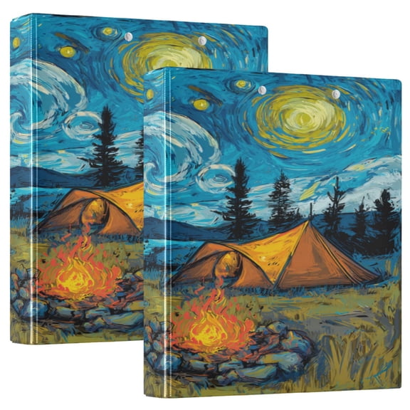 3 Ring Binder 1.5 inch Round Rings with Interior Pockets Binders Organizer Office School 1Pack Wild Camping