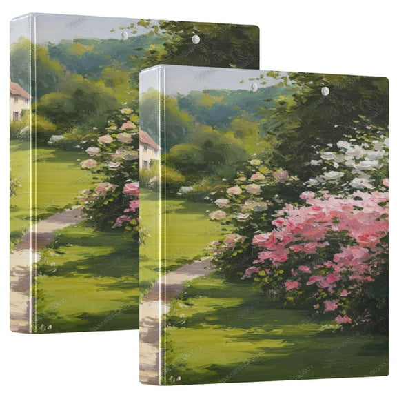 3 Ring Binder 1.5 inch Round Rings with Interior Pockets Binders Organizer Office School 1Pack in Spring