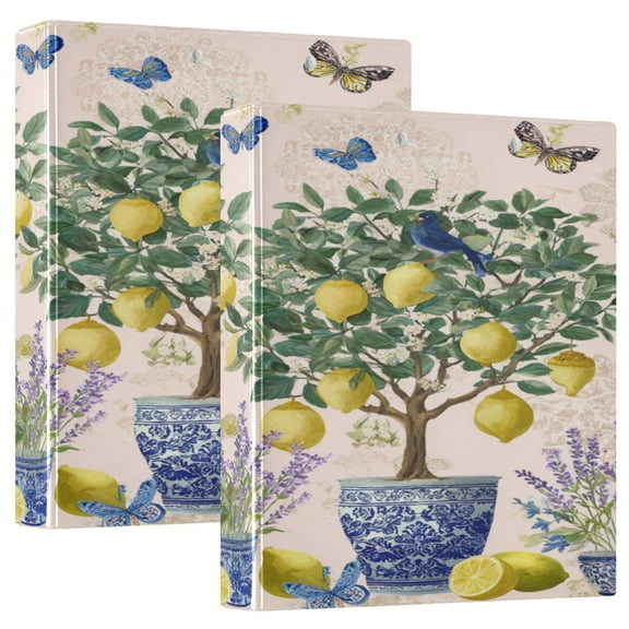 3 Ring Binder 1.5 inch Round Rings with Interior Pockets Binders Organizer Office School 2Pack Celadon Garden