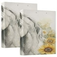 thumbnail image 1 of 3 Ring Binder 1.5 inch Round Rings with Interior Pockets Binders Organizer Office School 2Pack Elegant Long Mane White Horse, 1 of 10