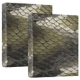 thumbnail image 1 of 3 Ring Binder 1.5 inch Round Rings with Interior Pockets Binders Organizer Office School 2Pack Greenish-brown Snake Skin Print Pattern, 1 of 10
