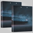 thumbnail image 1 of 3 Ring Binder 1.5 inch Round Rings with Interior Pockets Binders Organizer Office School 2Pack Hyper-realistic Black Racing Car, 1 of 10