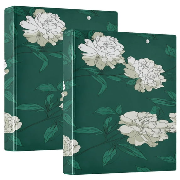 3 Ring Binder 1.5 inch Round Rings with Interior Pockets Binders Organizer Office School 2Pack Lush Gardenias