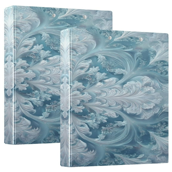 3 Ring Binder 1.5 inch Round Rings with Interior Pockets Binders Organizer Office School 2Pack Soft White and Green Tones