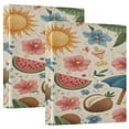 thumbnail image 1 of 3 Ring Binder 1.5 inch Round Rings with Interior Pockets Binders Organizer Office School 2Pack Summer-themed Design, 1 of 10