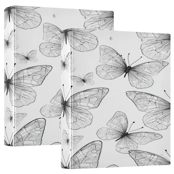 3 Ring Binder 1.5 inch Round Rings with Interior Pockets Binders Organizer Office School 2Pack White Space