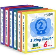 3 Ring Binder 2 inch,Notebook Binders Holds 400 Sheets of Letter Size School Paper Organizer with Pockets 6 Pack PVC-Free Assorted Pastel Colors View