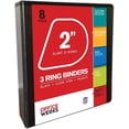 thumbnail image 1 of 3 Ring Binder, 2 inch Slant / Angle D Ring, Pack of Eight Black Presentation View Binders, 475 Sheet Capacity, 1 of 6