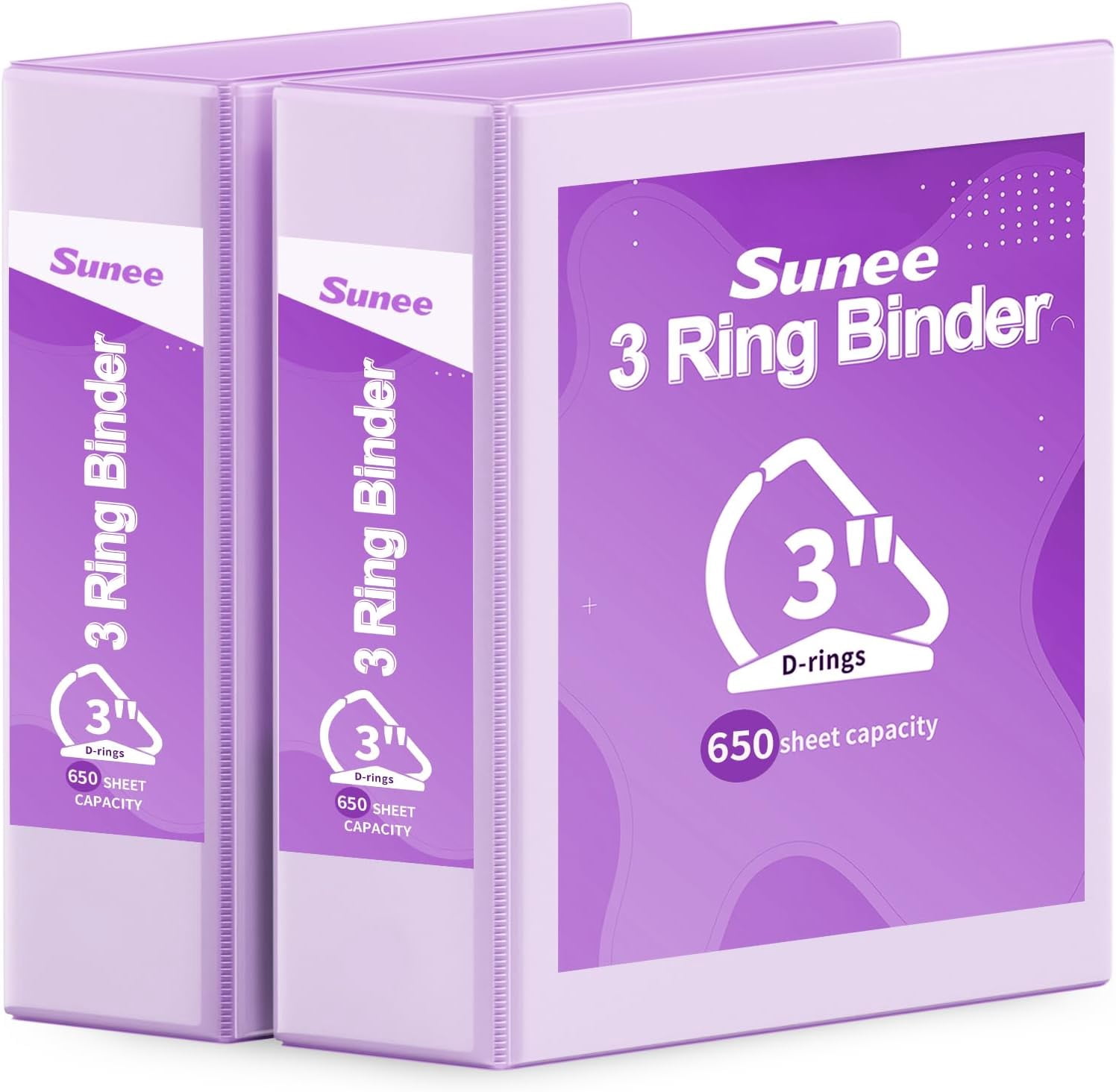 3 Ring Binder 3 Inch D Ring, Clear View Binder Three Ring PVC-Free (Fit ...