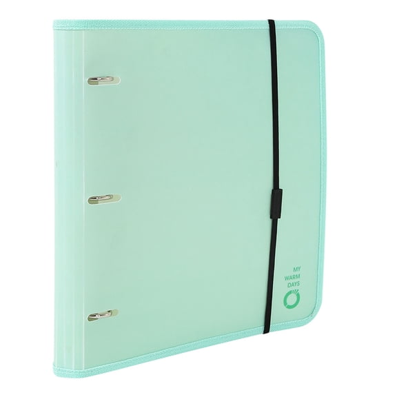 3 Ring Binder, 3 Pocket PP Ring Binder, 12.8"×11.6" Plastic Document Folder with Tie Strap, Paper Organizer Portfolio, Portable File Storage Binder for DIY Crafts & Document Organization