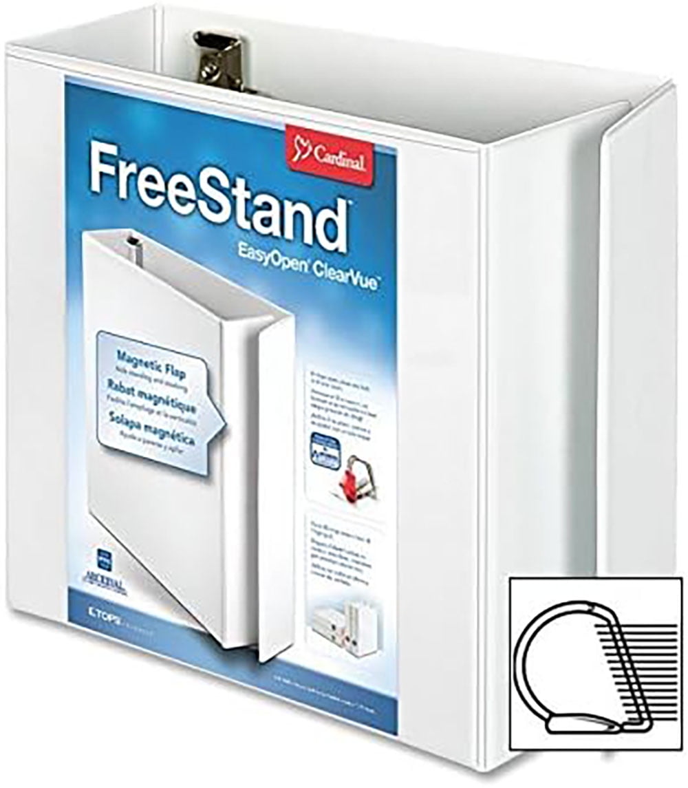 3 Ring Binder, 5 Inch FreeStand Binder with Cover Flap, Shelf