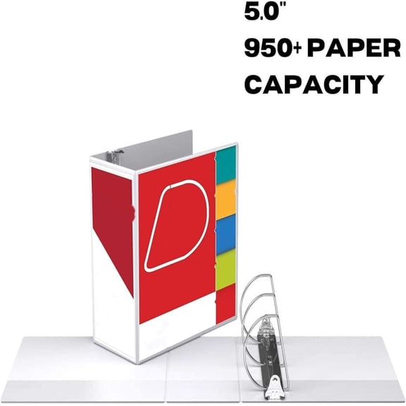 3 Ring Binder, 5 Inch, Presentation Folder for Standard Pages 8.5 x 11 with Pockets, Crystal Clear View White (4 Pack)