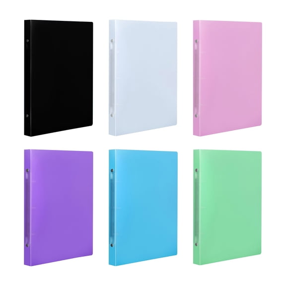 3 Ring Binder, A4 Size 1 Inch D-Ring Binders, Translucent Flexible Plastic Cover, Office Document Filing Home Organizer, Black, LLLDMXY