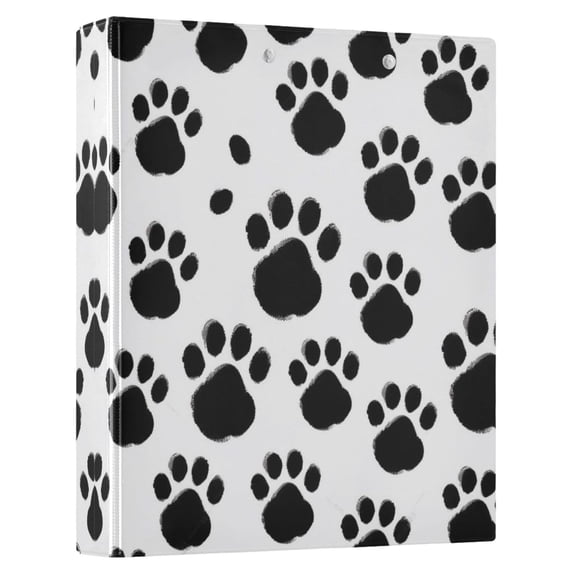 Six Pack Rigs 3 Ring Binder Black Paws Print 1.5 Inch Round Ring Binders View Binder ...