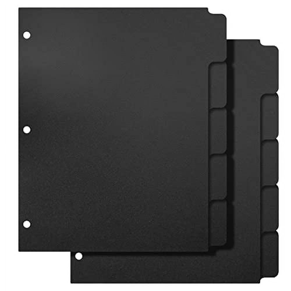 3 Ring Binder Dividers with 5Tabs for Letter Size, 1/5 Cut, 3Hole