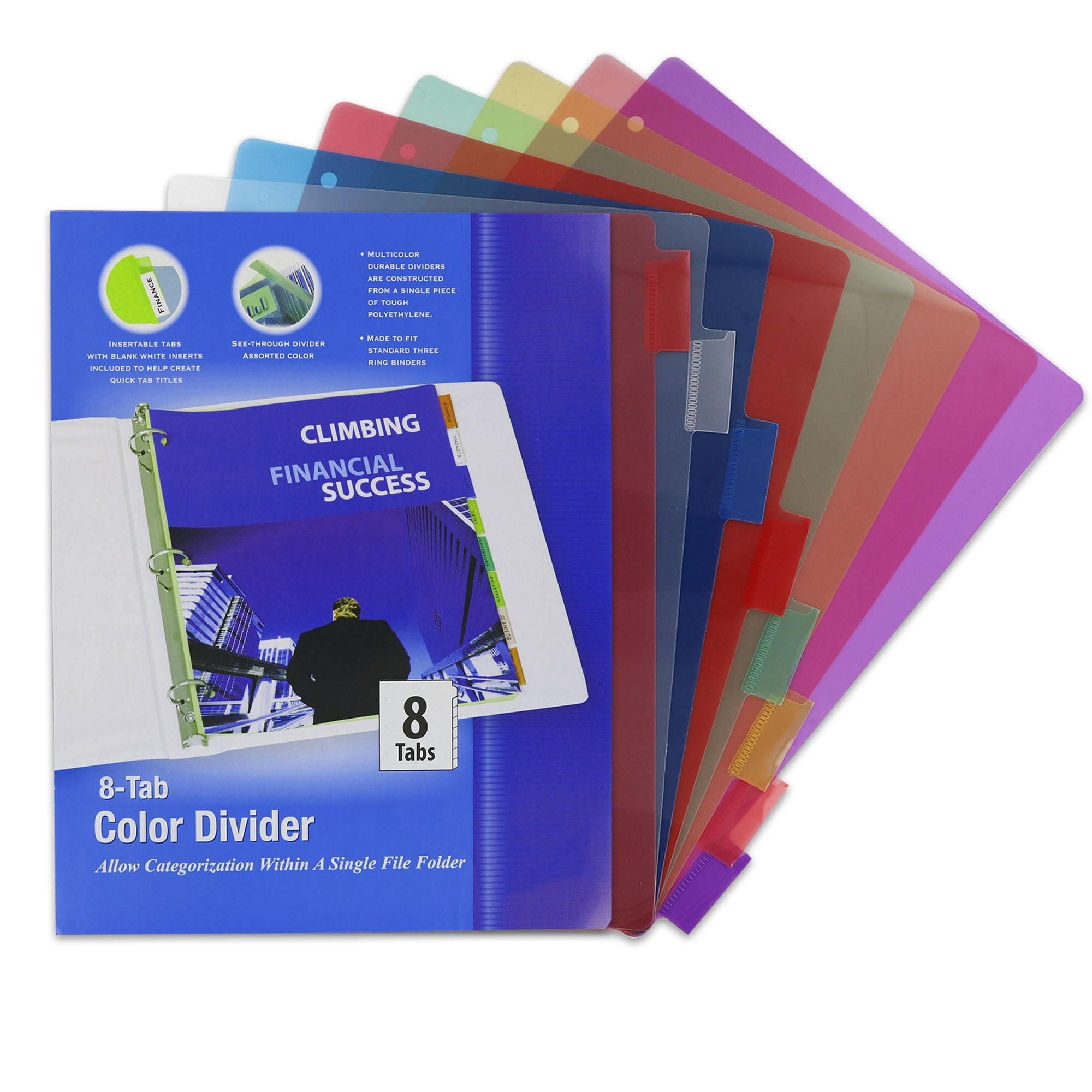 Small Binder Pockets, Standard, 7-Hole Punched, Assorted, 5 1/2 x 8 1/2,  5/Pack, Sold as 5 Each