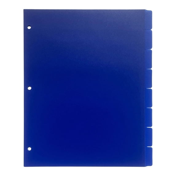 3 Ring Binder Dividers with 8-Tabs, Letter Size PP Binder Dividers, Thickened Plastic Index Dividers, Flexible Crack-Proof Waterproof Index Divider Sheets, Page Divider Sheets for Document Sorting