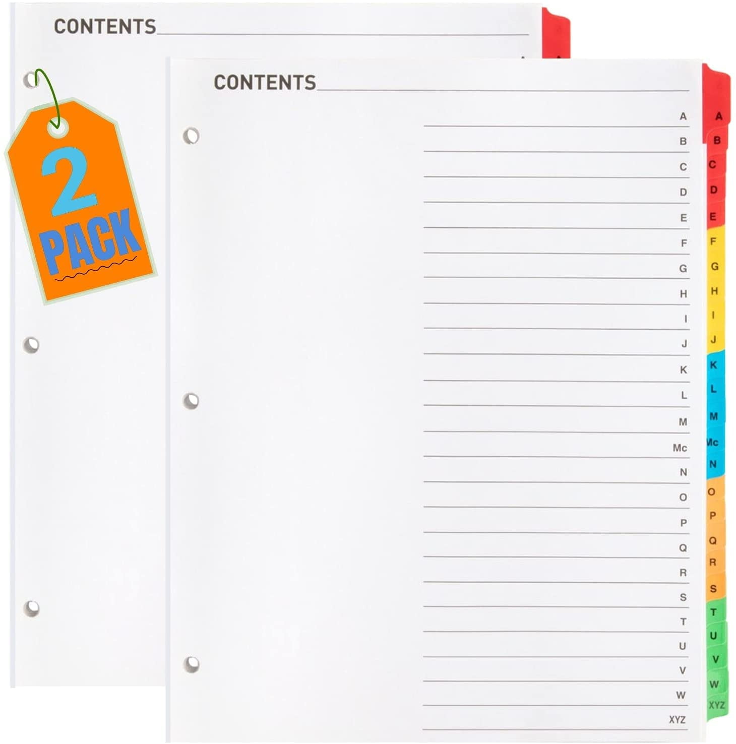 3 Ring Binder Dividers, AZ Dividers, ABC Tabs For Binders, Alphabet