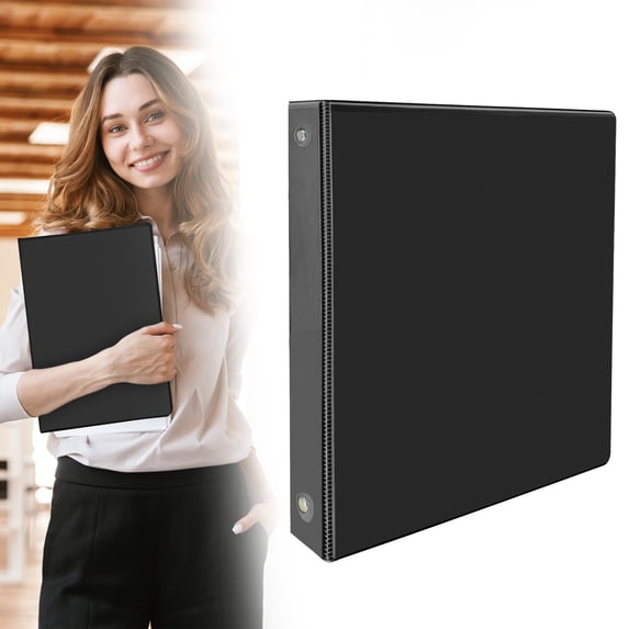 3 Ring Binder, Durable 1 Inch Binder, Colored Three Ring Binder For Home Office Supplies, 1 Inch Binders 3 Ring, Cute Binder, 3 Ring Binder 1 Inch, Classroom Must Haves,Studying Essentials,Black