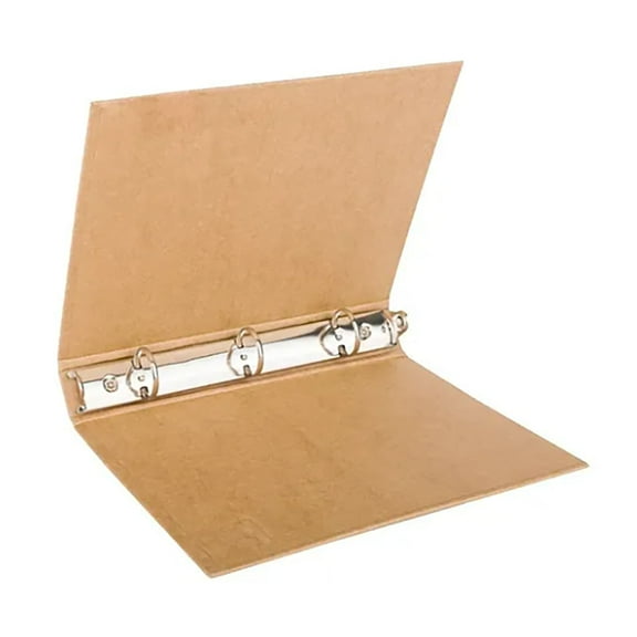 3 Ring Binder Folio 8.3X11.0In Retro Kraft Paper Style Strong Copper File Folder For Documents Papers Books