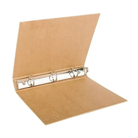 3 Ring Binder Folio 8.3x11.0in Retro Kraft Paper Style Strong Copper File Folder for Documents Papers Books