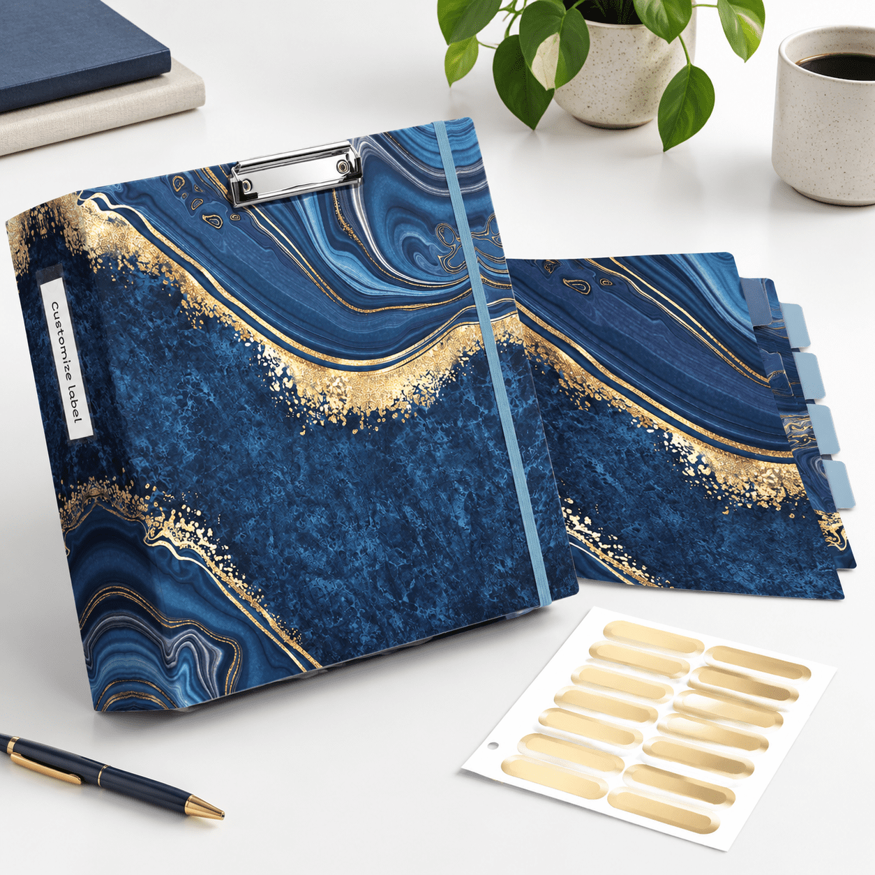 3 Ring Binder For Letter Size Paper With 5 Tab Dividers 3 Inch 4.4 Blue ...