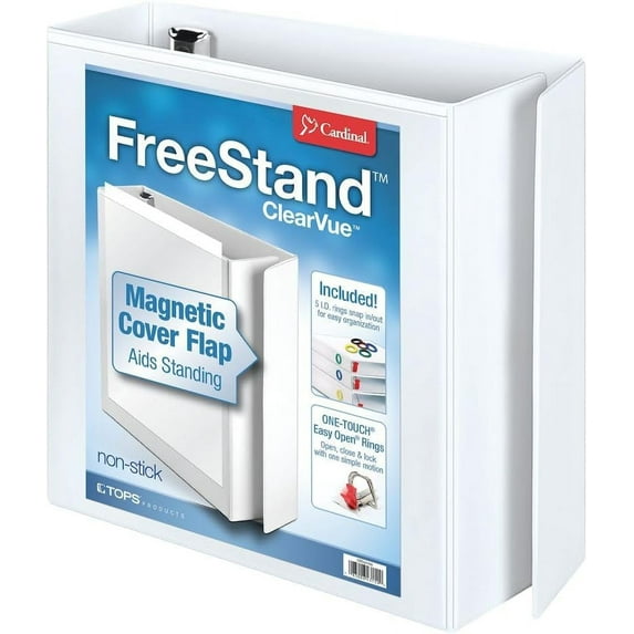 3 Ring Binder, Inch FreeStand Binder with Magnetic Cover Flap, Shelf ...