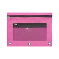 thumbnail image 1 of 3-Ring Binder Pencil Pouch Clear PVC Zipper Document Bag 9.8x7.1 Inch Detachable Folder Large Capacity Office Supplies Organization(), 1 of 6