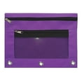 thumbnail image 1 of 3-Ring Binder Pencil Pouch with Transparent PVC Window – Durable Metal Zipper Organizer for Supplies, Large Capacity Detachable Folder for s & Students Purple, 1 of 1
