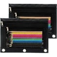 thumbnail image 1 of 3 Ring Binder Pencil Pouchs, Zippered Pencil Pouch Double Pocket Pencil Pouch 3 Ring with Clear Window, 1 of 7
