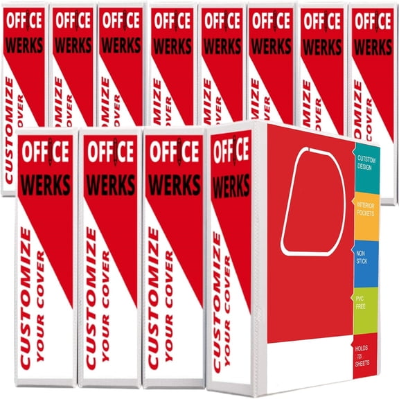 3 Ring Binder, Professional Angle D Ring Vinyl 3 Inch, Presentation Folder for Standard Pages 8.5 x 11 with Pockets