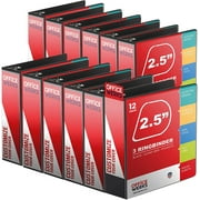 3 Ring Binder, Professional D Ring Binder 2.5 Inch, 12 Presentation Folder for Standard Pages 8.5 x 11 with Pockets, Crystal Clear View Black Binder 12 Pack