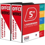 3 Ring Binder, Professional D Ring Binder, Presentation Folder 8.5 x 11 with Pockets, Clear View White Binder 5 Inch 2 Pack, Black