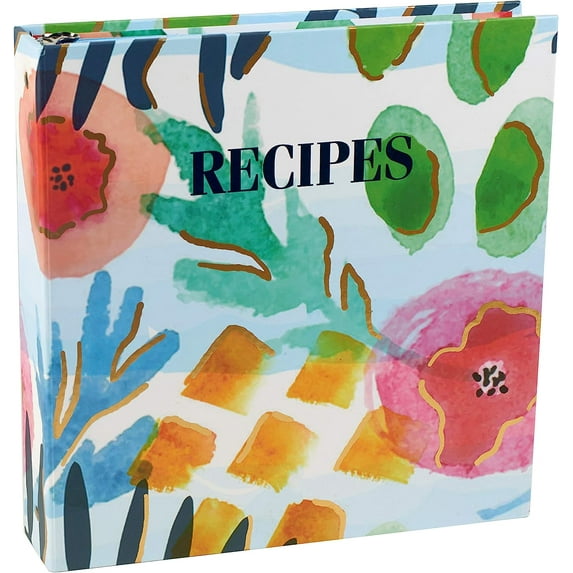 Make Your Own Cookbook, Meadowsweet Kitchens Watercolors Recipe Binder with Dividers & Labels