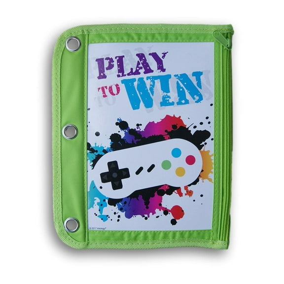 3-Ring Binder Zip Closed Pencil Case Storage Pouch - Gamers Play To Win