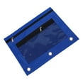 thumbnail image 1 of 3-Ring Binder Zipper Pouch: Dual-Compartment Clear Window Pencil Case for Pens Cosmetics - 10" x 7.5" Office Travel Organizer(Blue), 1 of 6