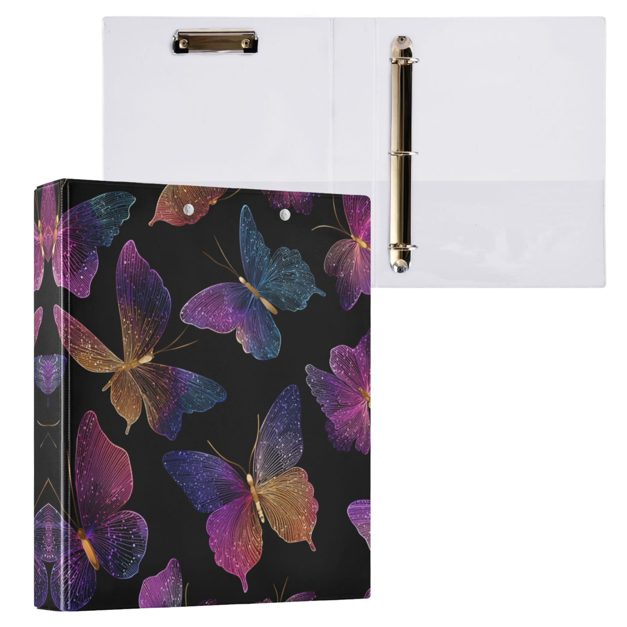 3 Ring Binder with Flattened Metal Clip 1.5