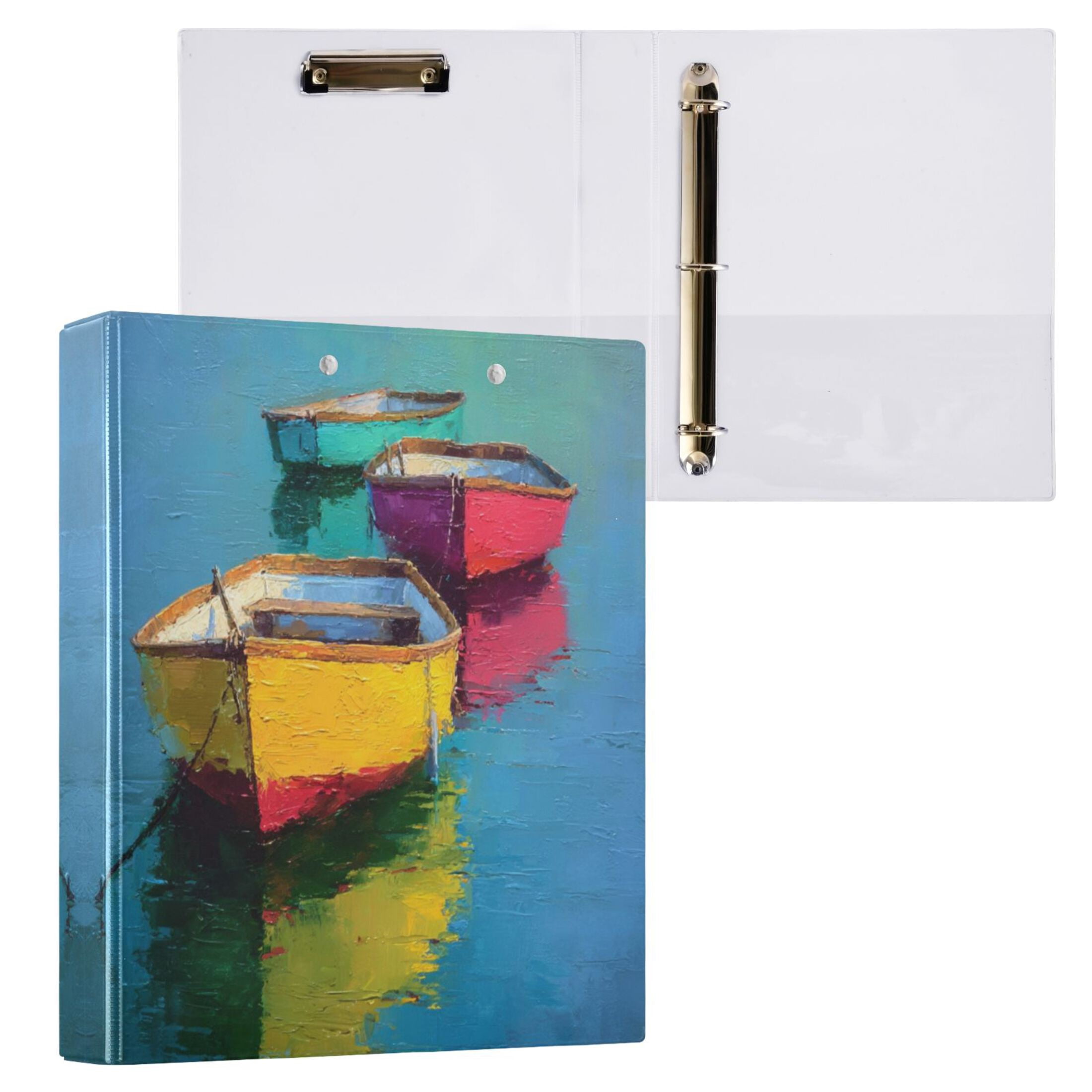 3 Ring Binder with Flattened Metal Clip 1.5