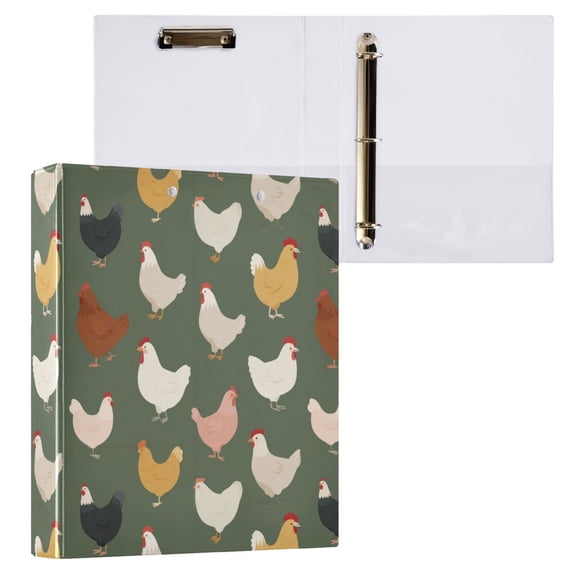 3 Ring Binder with Flattened Metal Clip 1.5