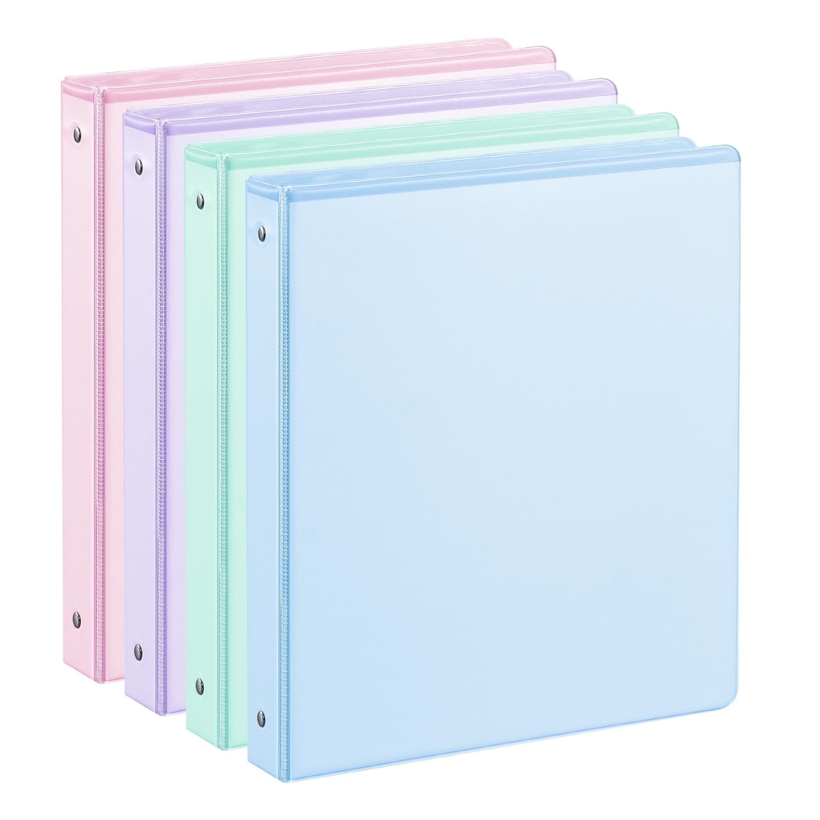 1 inch Binders 3 Ring View Binders Holds 200 Sheets of Letter Size School Paper Organizer with Pockets 4-Pack Assorted Color Notebook Binders