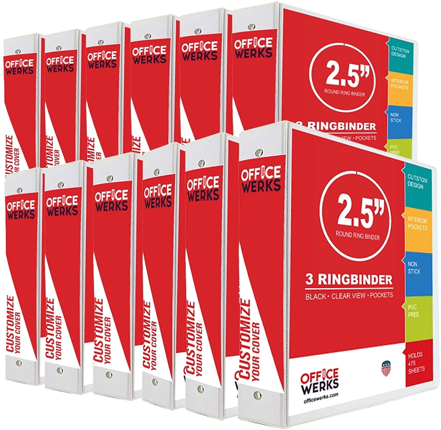 Ring Binder Depot, Performore 3 Ring Binders, 3.2 Inch Spine, Clear ...