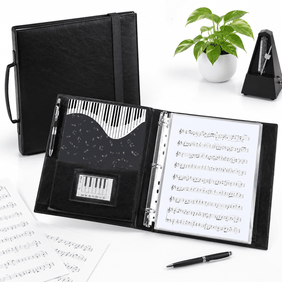 3-Ring Choir Sheet Music Binder with Hand Strap, 40 Page Capacity